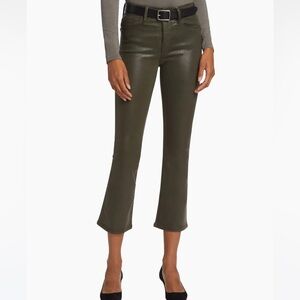 Frame Le Crop Mini Boot-Cut Jeans Green Coated NWT